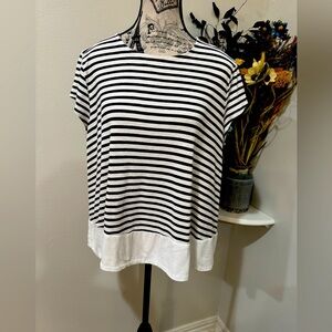 Altar’d State Nautical Black and White Striped Women's Top size Medium